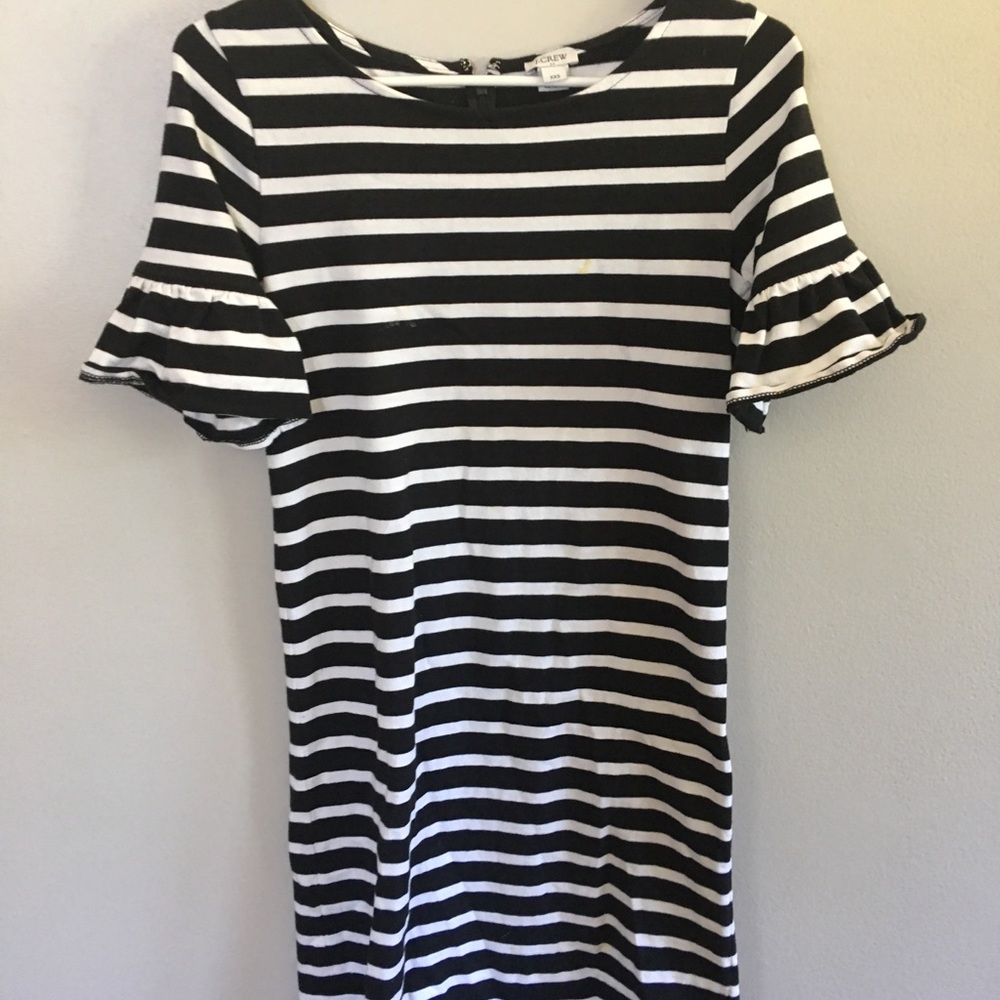 J. Crew black and white striped dress